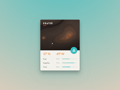Krater CX7 app card chart clean illustration interface mars space ui ux