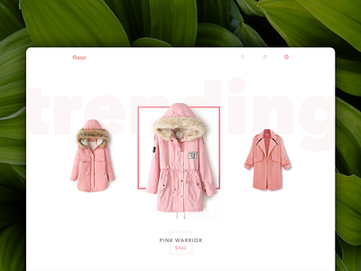 Fleur Web clean clothing fashion interface minimal pink shop web website