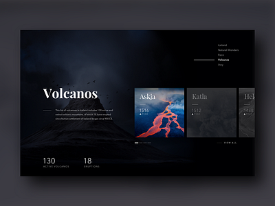 Volcanos app card clean dashboard landing page layout product responsive ui ux web website