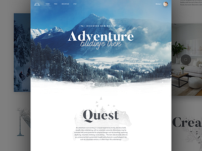 Misty Mountain Adventures app card clean dashboard landing page layout product responsive ui ux web website