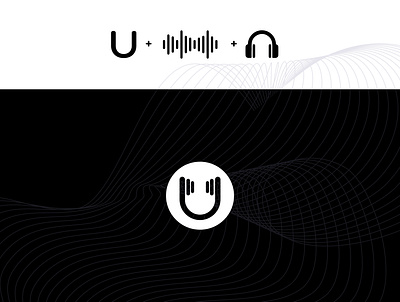 Ubervot brand design branding design graphic design headphone logo logo design minimal modern monoline sound soundwave spotify u logo