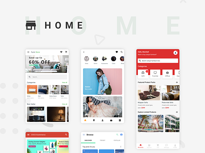 Home - EcommerceX home home page home screen mobile ui ui ux design