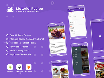 Material Recipe android material design materialdesign mobile ui recipe template app template ui ui uidesign