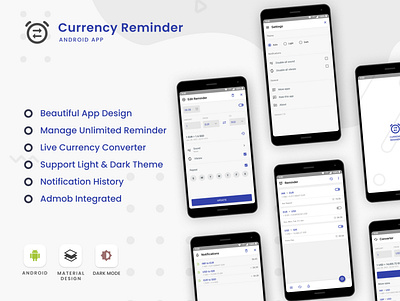 Currency Reminder alarm android android ui currency empty state material design materialdesign mobile ui ux design