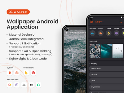 Walper - Wallpaper Android App android android ui design material design materialdesign mobile ui ui ux design