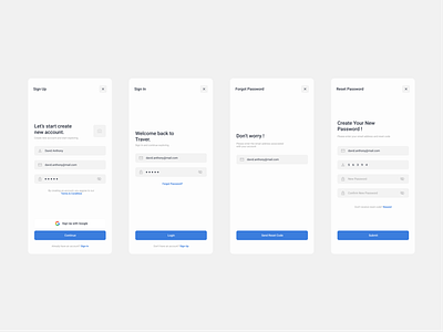 Sign In, Sign Up, Forgot Password android android ui forgot password material design materialdesign mobile ui sign in sign up travel ui ux design