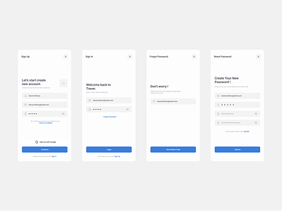 Sign In, Sign Up, Forgot Password android android ui forgot password material design materialdesign mobile ui sign in sign up travel ui ux design