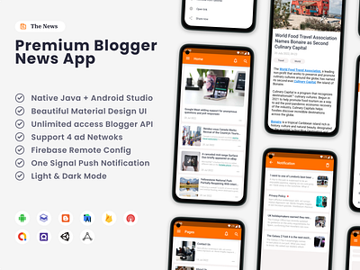 The News - Premium Blogger News App android android ui blogger material design materialdesign mobile ui news news app ux design