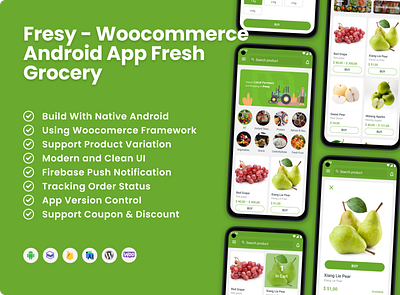 Fresy - Woocommerce Android App Fresh Grocery android dream space ecommerce grocery woo android woocomerce