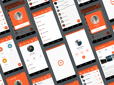 Messenger App - Android UI Template android android ui chat clean ui material design material template materialdesign messenger mobile ui red template ui ui ux ux design