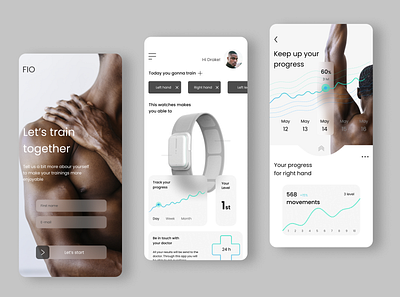 Watches FIO app application branding design healthapp ios mobile ui ux