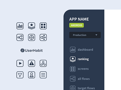 Userhabit Icon Application application dashboard icon icon design icon set iconography menubar web