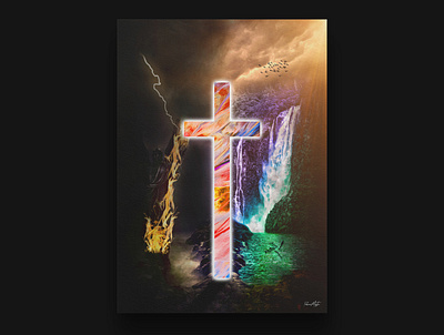 The Cross of Jesus Christ adobe artwork christian christian design composition design digital art photoshop poster poster art poster design posters surreal surrealism