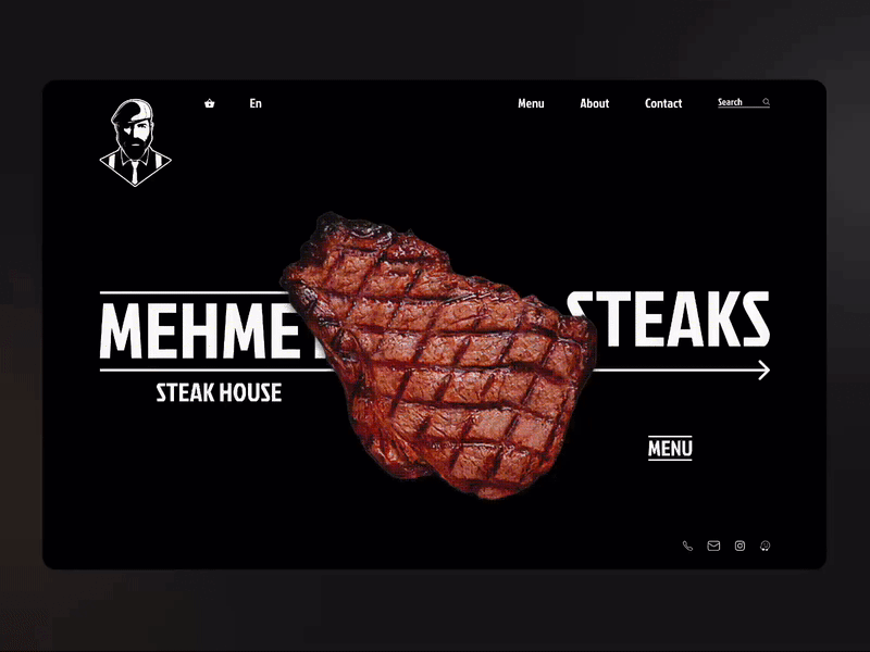 Mehmet Steakhouse Homepage branding design figma food landing page product design prototype restaurant steak steak house steakhouse ui uiux ux web design