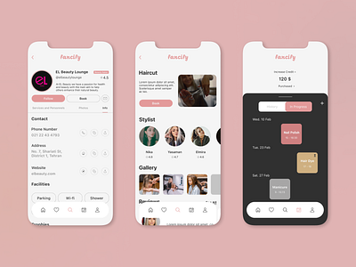Fancify for Users - Booking App for Beauty Salons app application beauty beauty salons booking booking app branding design figma ios mobile product design ui uiux ux web design
