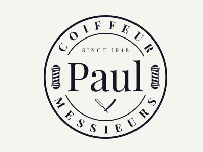 Paul barber brand branding coiffeur identity logo logodesign man mark paul