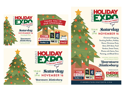 Holiday Expo Promotional Materials digital illustration event branding poster design social graphics
