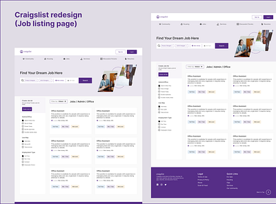 Craigslist redesign (Job listing page) branding design ui ux web