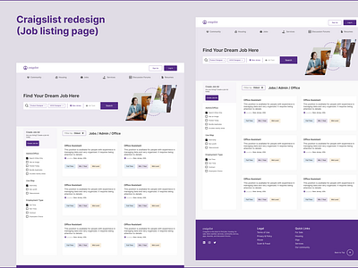 Craigslist redesign (Job listing page)