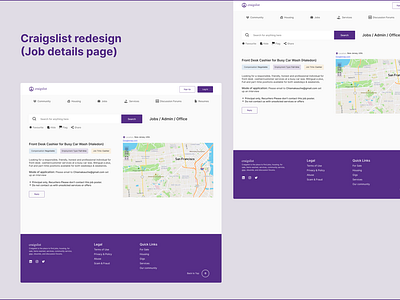 Craigslist redesign (Job details page)