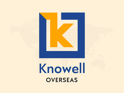 Knowell Overseas Logo - Study Abroad, Immigration, PR, Knowledge education graphic design immigration k letter based logo k letter logo k logo letter k logo logo design overseas overseas education pr study abroad typography logo