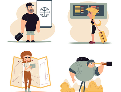 Traveling adobe illustrator character design design illustration traveling vector vector art