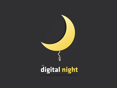 Digital Night brand digital identity illustration logo moon night usb wire