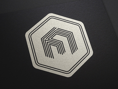 Square logo final black brand branding cube line logo print square white