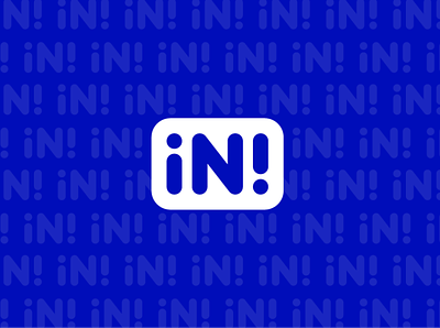 Logo experiment: in! blue bold brand branding in in! logo