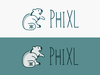 PhiXL final logo beaver blue castor line logo phixl simple stripes