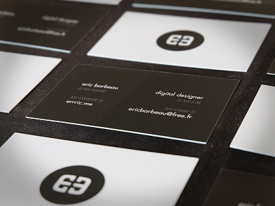 New Business Cards | Eric BARBEAU black branding business card business cards identity logo stationery white