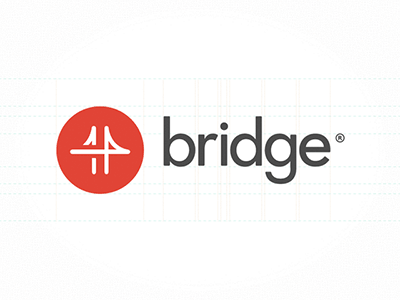 Bridge Logo - Showcase animated blueprint brand bridge connect gif grey identity inventory logo red