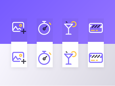 Icon set (In progress) icon icon design icon set icons line purple set simple stripes yellow
