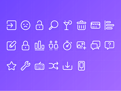 Icon Set - Preview artwork gradient icon icon set icons line purple set stripe stroke
