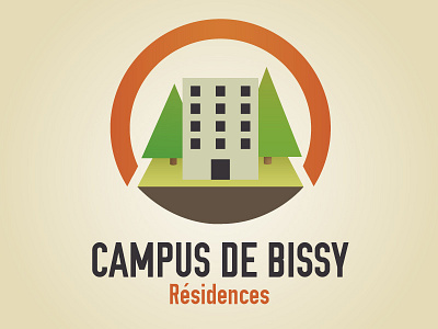 Bissy's Campus brand building campus colors illustration logo school shapes simple tree