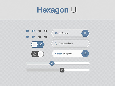 Hexagon UI | Preview box button free freebie giveaway hexagon hexagonal interface ui