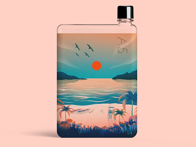 My #MemoArt21 Entry bottle design illustration landscape memobottle minimalist product product design vector art
