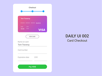 Credit card checkout page. 002 appdesign dailyui ui