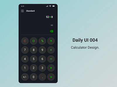 Calculator design. 004 appdesign dailyui ui