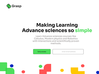 Grasp app model web page graphic design ui