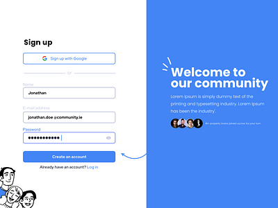 Sign Up Page design graphic design interface signup ui uiux vector