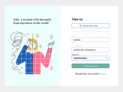 Self-Care doctor figma figmadesign health healthcare illustration loginscreen medical mentalhealth mutedcolors onboarding patient signin signup startup therapy ui ux website