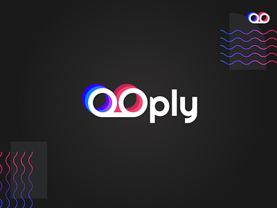 O_Oply browser logo 2d 3d app black blue branding design flat geometric gradient illustration line logo logo design logodesign logotype minimal red ui waves