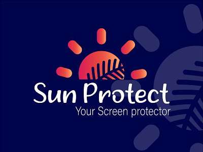 Sun protect your screen protector trending logo and icon 2021