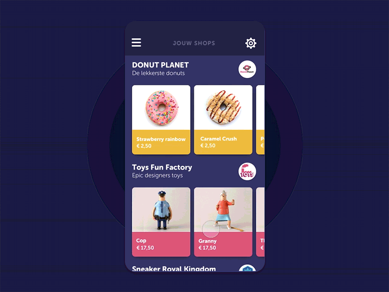 Tikkie Shopping - Concept animation app clean e comerce flat shopping typography ui ux