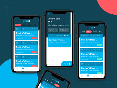 🍜 iShipit - my gigs app branding clean delivery delivery app design flat food layout startup ui ux