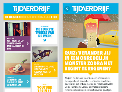 Tijdverdrijf blog logo mobile typography ui