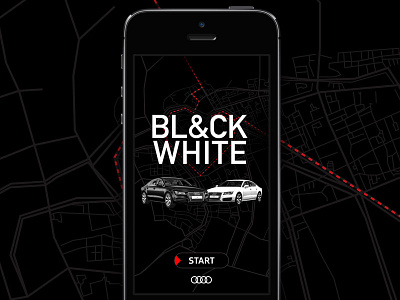 Audi Pitch app audi black cars logo map white