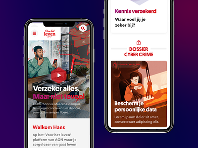 AON Pitch design - mobile articles branding design illustration journalism platform type ui