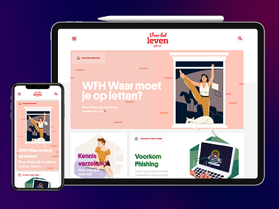 AON - tablet view articles branding design graphic design journalism layout platform type ui
